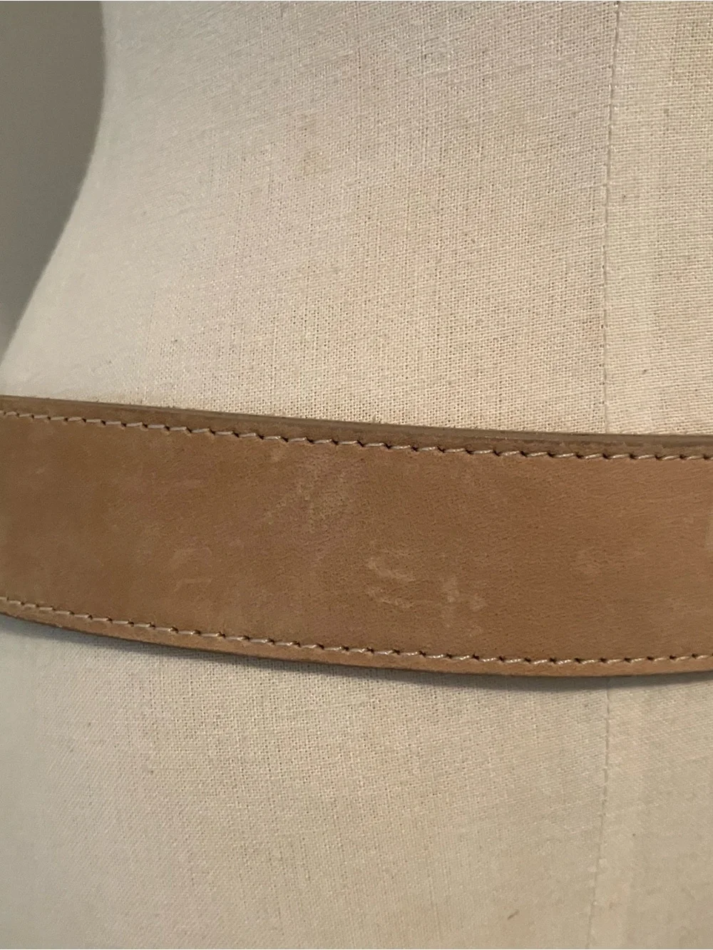 VTG Abercrombie & Fitch Women’s Tan Brown Leather Belt Brass Buckle Sz.L Preppy